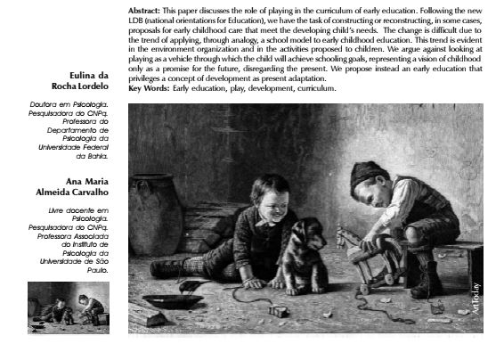 Educação Infantil e Psicologia: Para que Brincar?
