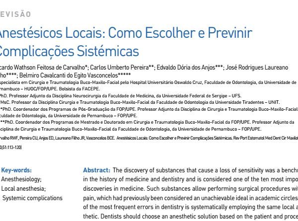 Anestésicos Locais
